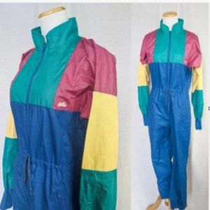 Vintage 1970's Odlo, Retro Colorful Sportswear Jumpsuit for Women Made in Norway